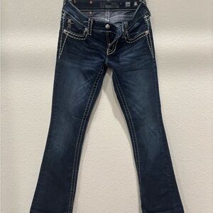 Miss Me Blue Boot Cut Jeans with Subtle Fading